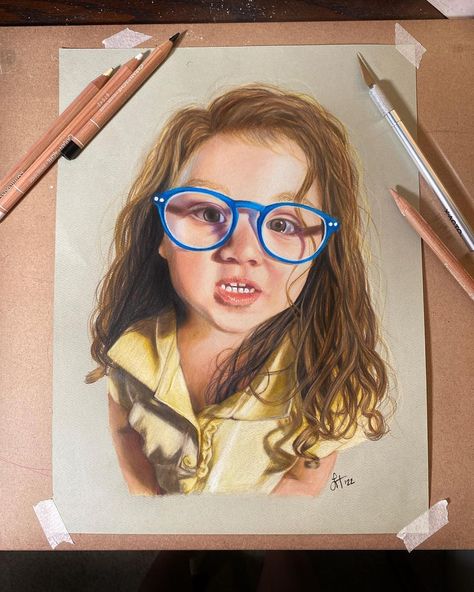 Leah Thompson on Instagram: “Her spirit is just as wild as her hair 😆 Picture of my daughter on Strathmore pastel paper, using a mixture of Caran dache Luminance and…” Caran Dache Luminance Color Combinations, Duncan Carse Illustrations, Leah Thompson, Caran Dache Luminance, Caran D'ache Gouache, Caran Dache, Caran D'ache Luminance Colored Pencils, Caran D'ache, Pastel Paper