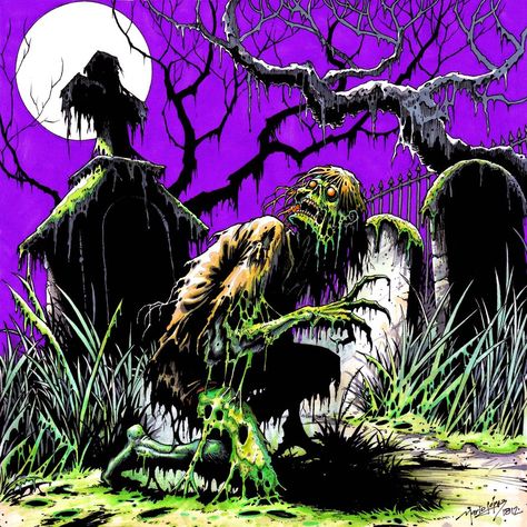 Zombie by icarosteel on deviantART Graveyard, Zombie, The Moon, Moon, Halloween, Purple, Black, Art, Zombies