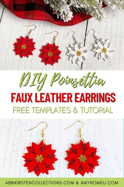 Faux Leather Earrings Cricut Svg Free, Realistic Paper Flowers, Diy Western, Cricut Christmas Ideas, Diy Leather Earrings, Birthday Card Handmade, Earrings Tutorial, Christmas Candle Holders, Festival Diy