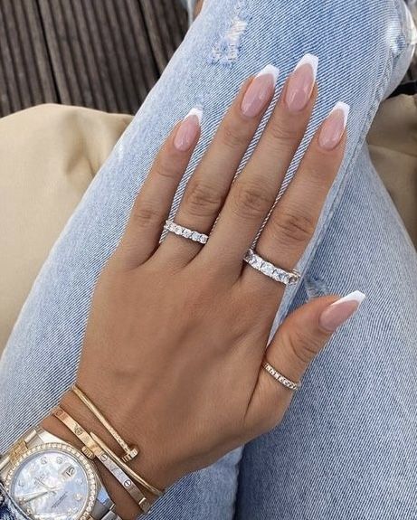 Coffin Nails: 40+ Absolutely Special Designs That Give A Shine To Your Hands Simple Elegant Nails Coffin, Nails Design Coffin Shape, Bridal Coffin Nails, Coffin Vs Ballerina Nails Shape, Cute Nails Coffin Shape, Nail Design Coffin Shape, Wedding Nails For Bride Coffin Shape, White Nails Ideas Coffin, Wedding Nails Coffin Shape