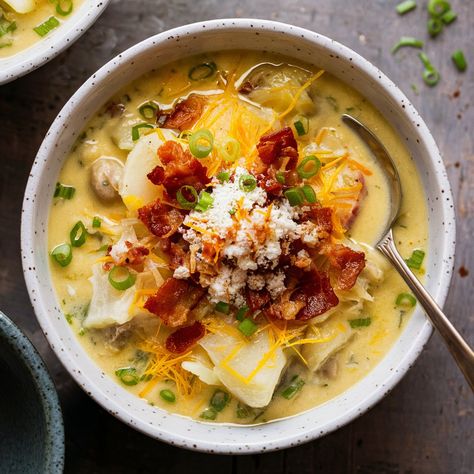 ✨ Outback Steakhouse Potato Soup Recipe ✨

This creamy and flavorful potato soup is a copycat version of the beloved Outback Steakhouse dish. Loaded with tender potatoes, cheese, bacon, and fresh green onions, it’s the perfect comfort food for chilly nights.

👉🏻 Ingredients

4 large russet potatoes, peeled and diced
1 tablespoon olive oil
1 small onion, finely chopped
2 cloves garlic, minced
4 cups chicken broth
1 cup heavy cream
1/2 cup milk
1 1/2 cups shredded cheddar cheese
1/2 cup sour cr...