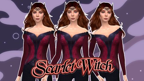 MIMA Witch Comic, Scarlet Witch Comic, Scarlet Witch, Sims Cc, Scarlet, Sims 4, Witch, Marvel, Comics