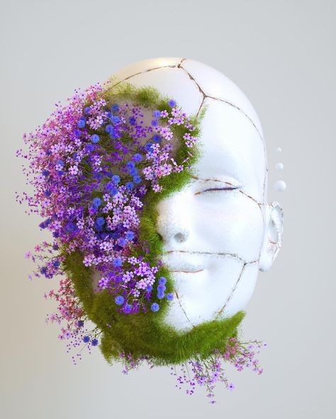 Moss Ideas, 3d Music, Nature 3d, Speculative Design, Mannequin Art, 3d Visual, Futuristic Art, Nft Art, 3d Artwork