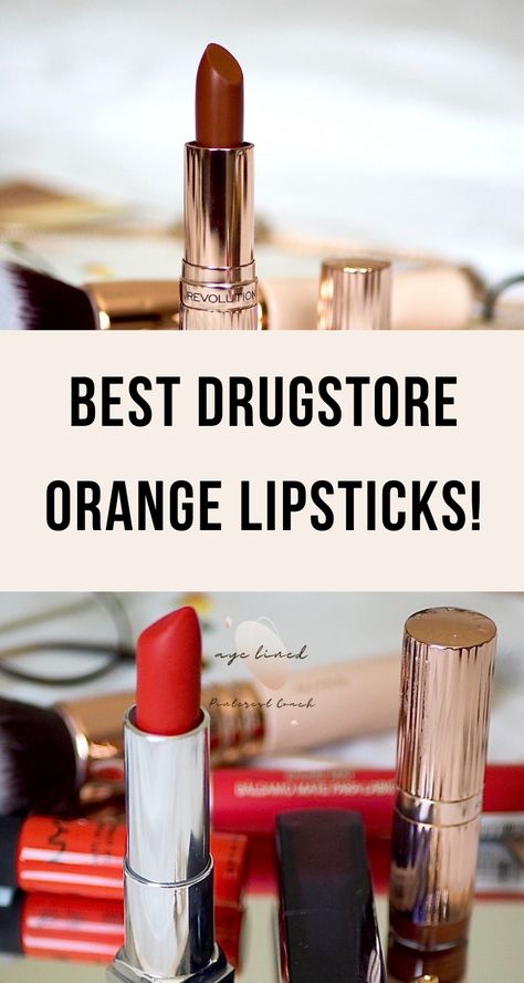 the best budget/drugstore orange lipsticks that you need to try! A selection of oranges from bright orange to dark grungy orange, perfect for the transition to autumn/fall! #fallmakeup #autumnmakeup #lipstick #makeup #beauty Burnt Orange Lipstick, Red Orange Lipstick, Fall Makeup Trend, Drugstore Lipstick, Red Lip Color, Orange Lipstick, Orange Lips, Best Concealer, Best Lipsticks