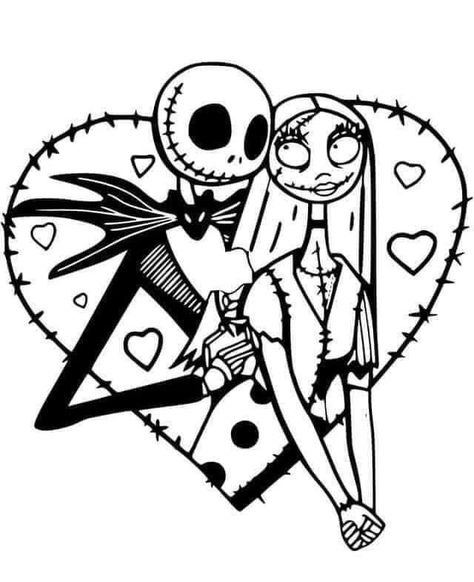 Christmas Coloring Pages For Kids, Jack Y Sally, Nightmare Before Christmas Drawings, Nightmare Before Christmas Tattoo, Traditional Tattoo Designs, Nightmare Before Christmas Decorations, Christmas Tattoo, Cricut Halloween, Tattoo Stencil Outline