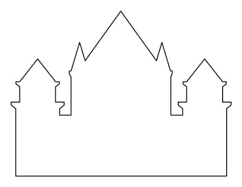 Castle pattern. Use the printable outline for crafts, creating stencils, scrapbooking, and more. Free PDF template to download and print at http://patternuniverse.com/download/castle-pattern/ Castle Pattern Templates, Castle Printable Template, Sand Castle Template Free Printable, Castle Template Free Printable, Paper Castle Template, Castle Template, Castle Outline, Bouncing Castle, Castle Printable