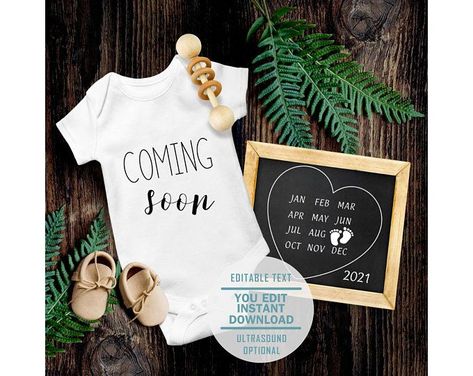 Pregnancy Announcements l Nursery Wall Art by ArtaiaPrints Neutral Baby Announcement, Vom Avea Un Copil, Pregnancy Due Date, Digital Baby Announcement, Pregnancy Calendar, Baby Due Date, Digital Announcement, Pregnancy Announcement Photos