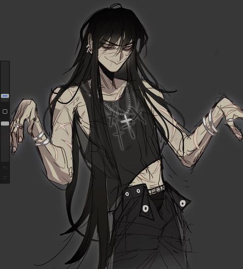 Emo Peter Your Boyfriend, Goth Male Oc, Goth Peter Yb, Emo Oc Drawing, Goth Peter Your Boyfriend, Emo Character Design, Edgy Character Design, Yandere Poses Reference, 18plus Fanart