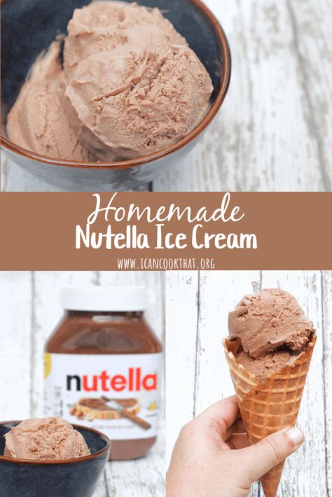 Homemade Nutella Ice Cream, Nutella Ice Cream Recipe, Recipe For Ice Cream, Leek Potato Soup, Kitchen Aid Ice Cream, Batch Cocktail Recipe, Kitchen Aide, Nutella Ice Cream, Leek Potato