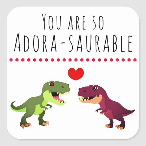 Cute Colorful Dinosaur Couple Love Pun Valentines Square Sticker #affiliate , #Sponsored, #Love#Couple#Valentines#Pun Dinosaur Love Quotes, Pakistani Marriage, Pun Valentines, Dinosaur Couple, Dinosaur Quotes, Dinosaur Diy, Dinosaur Puns, Valentines Designs, Funny Romantic Quotes