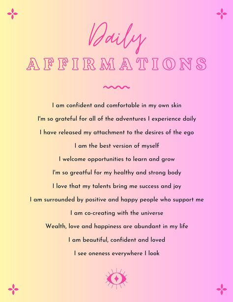 Affirmations designed to help you love yourself.  Put on your mirror and remind yourself everyday how amazing you are. Soft Girl Affirmations, Grateful Manifestation, Mirror Affirmations, Mirror Self, Girl Affirmations, Ideal Lifestyle, Tell Me Something Good, Vision 2024, Life Changing Habits