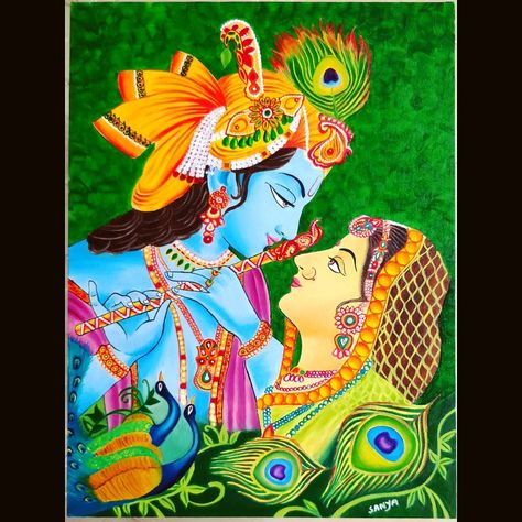 Glass Painting Designs Radha Krishna, Radha Krishna Face Painting, Radha Krishna Aari Work, Radha Krishna Embroidery Designs, Radha Krishna Oil Pastel Drawing, Radha Krishna Fabric Painting, Radha Krishna Modern Art Paintings, Radha Krishna Glass Painting, Krishna Inspiration