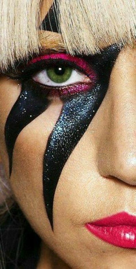 80s Rocker Makeup, 80s Rock Makeup, Rocker Makeup, Glam Rock Makeup, Gaga Makeup, Lady Gaga Makeup, Lady Gaga Artpop, Lady Gaga The Fame, Rock Makeup