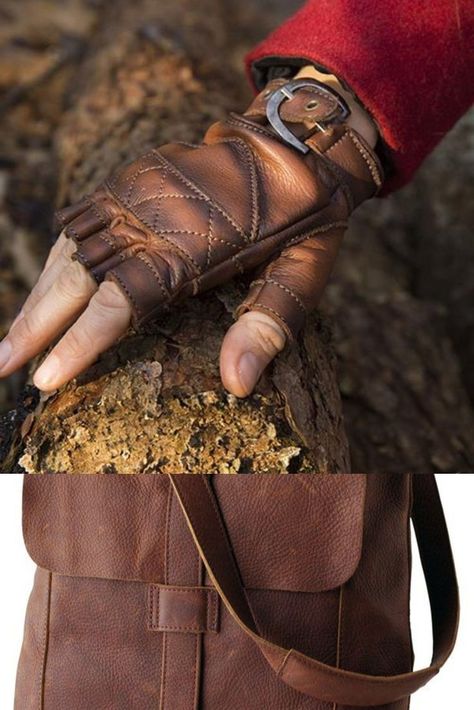 Underwater Fashion, Desert Nomad, Leather Fingerless Gloves, Brown Nature, Cowboy Stuff, Leather Messenger Bags, Sports Gloves, Leather Messenger, Post Apocalyptic