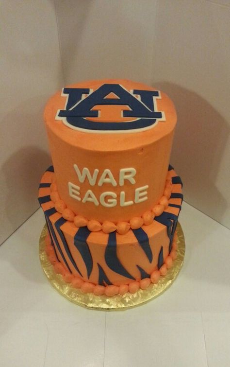 Auburn University war eagle cake Auburn University Cake, Auburn University Cake Ideas, Auburn Cake, Tiger Cake, Football Theme Party, 9th Birthday Parties, Cookie Icing, Unique Cakes, Dessert Cupcakes