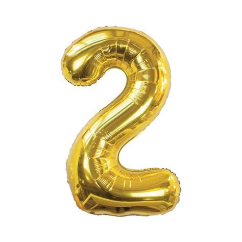 Number 2 Balloon, Mylar Letter Balloons, Giant Number Balloons, 2 Balloon, Gold Number Balloons, Baby Milestones Pictures, Gold Foil Balloons, Girls Party Decorations, Balloon Party