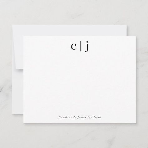 Elegant Two Initial Monogram Couple Stationery Note Card Couples Monogram, James Madison, Initial Monogram, Newlywed Gifts, Kids Nursery Decor, Free Birthday Invitations, Free Birthday Invitation Templates, Kids Stationery, Hair Accessories Jewelry