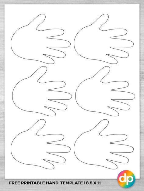 Free Printable Hand Template - Daily Printables Handprint Template, Hand Template, Rainforest Project, Hand Outline, Things That Go Together, Lanterns Wedding, Paper Lanterns Wedding, Shape Templates, Fun Facts About Yourself