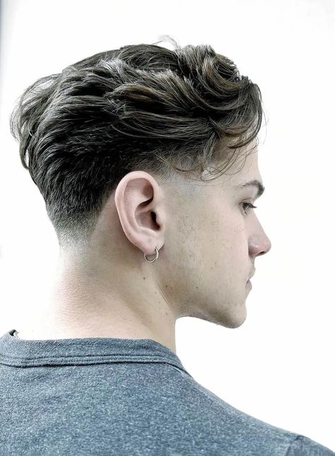 The Classic Flow Hairstyle is Back - Gallery | Haircut Inspiration Mens Haircut Pushed Back, Mens Haircut Undercut Longer Hair, Short Pushed Back Hair Men, Pushed Back Long Hair Men, Slickback Undercut, Classic Haircut Men, Push Back Hairstyle, Flow Haircut Men, Flow Hairstyle Men