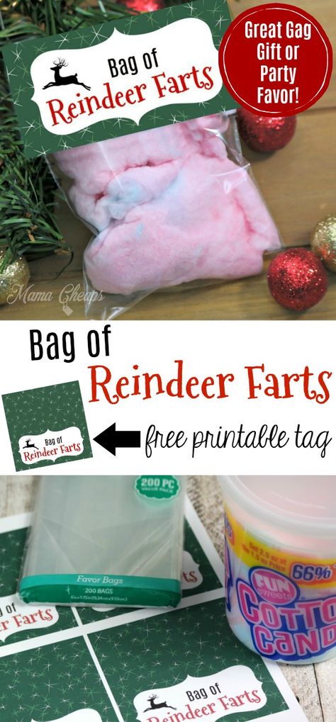 Bag of Reindeer Farts | Funny Gift Idea with Free Tags!! https://www.mamacheaps.com/2017/12/reindeer-farts.html Birthday Gifts For Girlfriend Diy, Coworker Birthday Gifts, Gag Gifts Christmas, Parents Christmas, Free Printable Tags, Gifts For Girlfriend, Diy Holiday Gifts, Gag Gifts Funny, Christmas Gathering