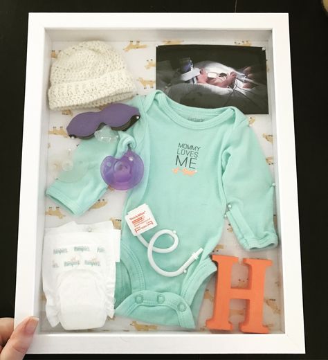 NICU shadow box for micropreemie, 24 weeker. Nicu Keepsakes Cute Ideas, Nicu Baby Shadow Box Ideas, Nicu Keepsakes, Newborn Shadow Box, Girl Nursery Diy, Shadow Box Ideas, Preemie Mom, Baby Shadow Box