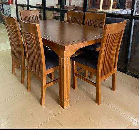 Made of real wood . 6 sitter dinning table 📞 0777084083 Dinning Sets 6 Seater, Dainig Tebal, Dining Table Ideas, Dining Room Furniture Design, 4 Seater Dining Table, Dining Table Design Modern, Modern Home Bar, Chair Design Wooden, Wooden Sofa Designs