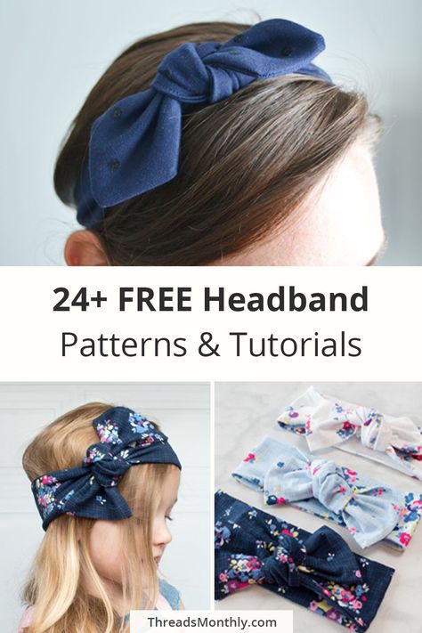 This post contains patterns and tutorials for 24+ headbands. All patterns are free and come as printable pdf templates. This sewing project idea is the perfect accessory to give as a gift for any holiday celebration. For example, easter, birthdays, christmas, etc. Easy Sew Hair Accessories, Free Sewing Patterns Hair Accessories, Hair Accessories Sewing Pattern, Diy Hairbands For Women, How To Sew Headbands, Sewing Hairband, Diy Headbands For Women, Sew Headbands, Fabric Headband Tutorial