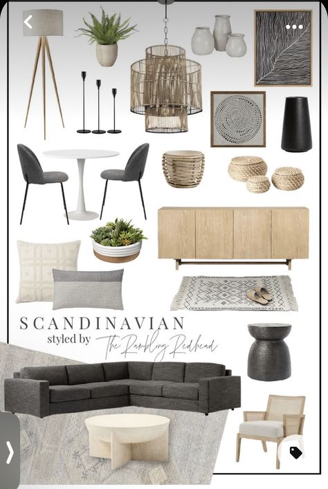 Current Home Trends, Rambling Redhead, Living Room Design Board, Scandinavian Living Room, House Family, Interior Design Boards, Scandinavian Interior Design, Scandinavian Living, Style Deco