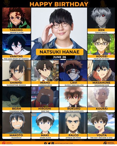 Happy 32nd birthday to Hanae Natsuki! by nwl123 The post Happy 32nd birthday to Hanae Natsuki! appeared first on Alo Japan. Hanae Natsuki, Happy 32nd Birthday, Natsuki Hanae, 32nd Birthday, 32 Birthday, Disneyland Tickets, Anime Pins, Voice Acting, Anime Mix