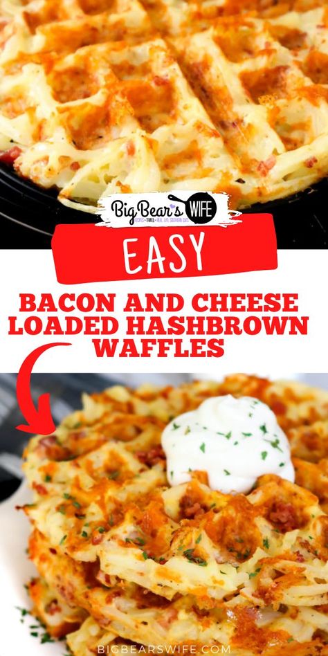 Bacon Potato Cheese Waffles, Waffle Iron Hashbrown Recipes, Mini Bundt Cake Maker Ideas, Things To Do With Hashbrowns, Hashbrown Chaffle Recipes, Hashbrown Lunch Ideas, Bacon Egg And Cheese Pastry Pioneer Woman, Fun Food To Cook With Friends, Hashbrowns In Waffle Maker