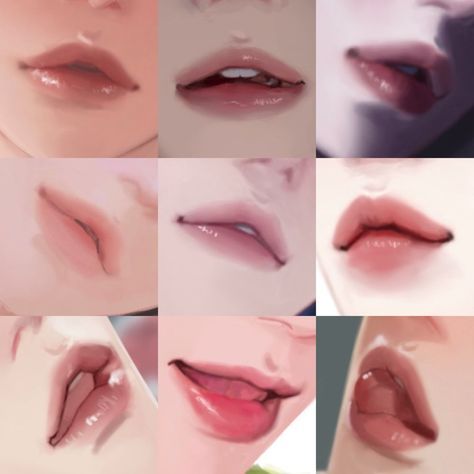 Yeonjun Lips, Lip Tutorial, Drawing Tutorial Face, Everyday Art, Lips Drawing, Art Tools Drawing, Face Reference, Makeup Styles, Digital Painting Tutorials