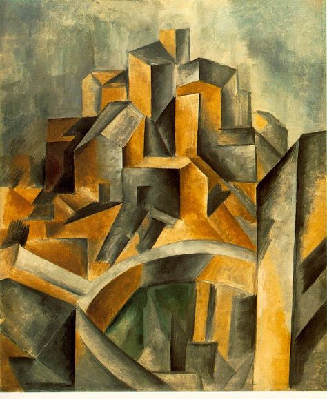 Pablo Picasso - The Reservoir, Horta de Ebro (1909) Pablo Picasso Cubism, Picasso Cubism, Cubist Movement, Cubist Paintings, Pablo Picasso Art, Dora Maar, Pablo Picasso Paintings, Cubist Art, Afrikaanse Kunst