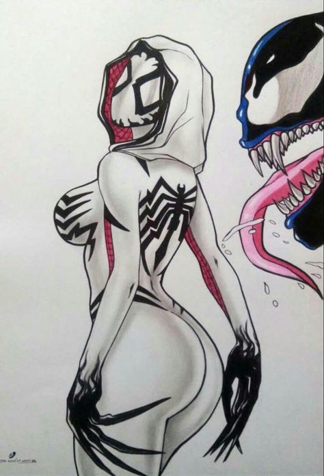 Gwenom X Venom💕 Spider Sona Base, Venom Cosplay, She Venom, Cindy Moon, Agent Venom, Marvel X Dc, Anti Venom, Spider Sona, Venom Comics