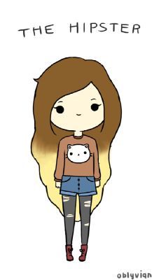 The Hipster | Which Oblyvian Character are you Most Like? - Quiz Kawaii Girl Drawings, Girl Drawing Easy, Chibi Girl Drawings, Couple Drawing, Arte Do Kawaii, Cartoon People, Cartoon Girl Drawing