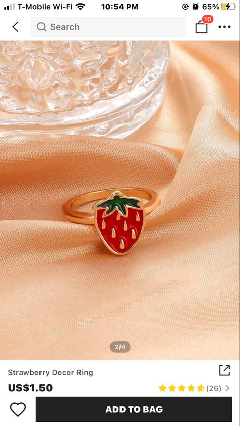 Lizzie Hearts, Merry Christmas Gif, Strawberry Decorations, Shein Brasil, Baby Earrings, Strawberry Fields, Christmas Gif, Strawberries, Floral Rings