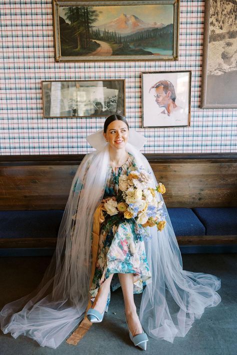 Looking for wedding veils with large bow inspo?  Look no further than this vintage something blue wedding in Seattle!Photography: Koral Bleu Photography (https://www.koralbleuphotography.com/) Blue Veil Wedding, Blue Wedding Veil, Light Blue Wedding Veil, Veil With Blue Embroidery, Veil With Blue Flowers, Blue Flower Veil, Blue Veil, Seattle Photography, Seattle Hotels