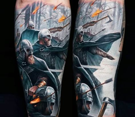 Tattoo photo - Warriors tattoo by Alexander Kolbasov Battle Tattoo, Warriors Tattoo, Knight Tattoo, K Tattoo, World Tattoo, Warrior Tattoo, Tattoos Gallery, Tattoo Work, Angel Tattoo Men