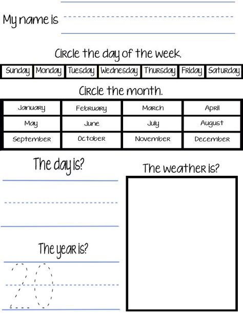 Calendar Time Freebie!! Calendar Activities For Kindergarten, Daily Calendar Worksheet, Kindergarten Homeschool Calendar Time, Homeschool Calendar Time, Kindergarten Calendar Time, Activity Calendar Template, Calendar Math Kindergarten, Calendar Of Activities, 1st Grade Calendar