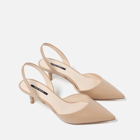 Image 6 of MEDIUM HEEL SLINGBACK SHOES from Zara Hak Tinggi, Office Shoes Women, Mid Heel Shoes, Classy Shoes, Girly Shoes, Slingback Shoes, Aesthetic Shoes, Elegant Shoes, Womens Shoes High Heels