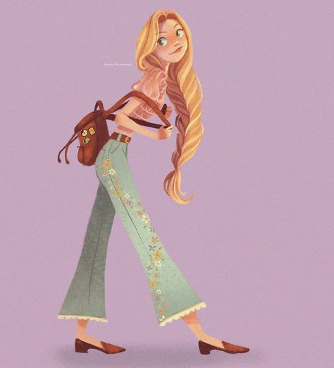 Amanda✏ (@pretty_little_drawings_) • Instagram photos and videos Rapunzel Modern Art, Modern Day Rapunzel Outfit, Rapunzel Fanart Modern, Rapunzel Modern Outfit, Modern Rapunzel Outfit, Rapunzel Modern, Rapunzel Illustration, Modern Day Rapunzel, Rapunzel Fanart