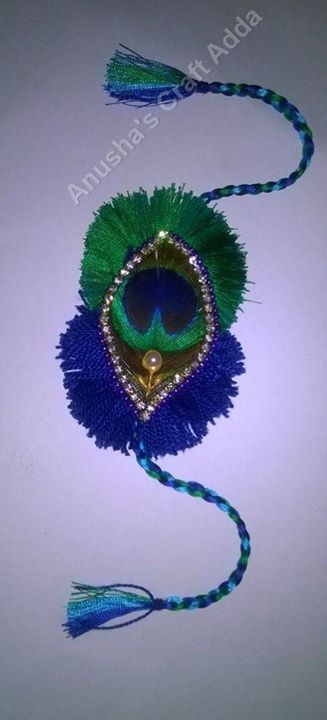 Rakhi peacock theme Handmade Rakhi Designs, Rakhi Making, Handmade Rakhi, Rakhi Design, Peacock Theme, Making Ideas, Crochet Earrings, Quick Saves, Design