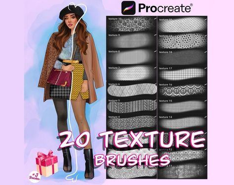 Procreate Texture brushes. Fabric clothes Procreate brushes. Garment outfit apparel textile procr... Procreate Texture Brushes, Different Drawing Styles, Different Types Of Painting, Fabric Clothes, Free Procreate, Procreate Brushes Free, Free Brush, Happy Drawing, Procreate App