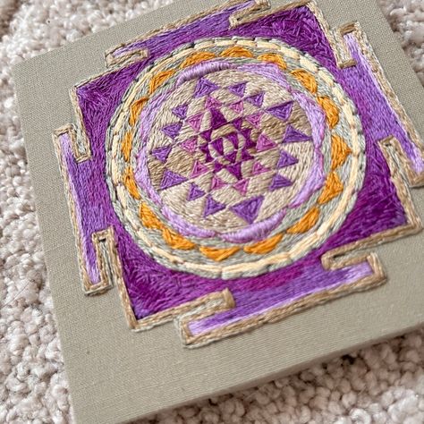 The Shri Yantra / Embroidery Art Piece Embroidery size 12x12 cm Thread Painting Art by Svitla *** What The Shri Yantra is? This sacred design, is a powerful tool used for meditation, concentration, and spiritual transformation. It facilitates a connection with divine power and strengthens the bond with celestial forces. ❤️ Add to Collection: https://www.etsy.com/listing/1723982892/the-shri-yantra-embroidery-art-piece #embroideryart #yantra #shriyantra #vedas #embroideryart #embroideryde... Shri Yantra, Divine Power, Spiritual Transformation, Thread Painting, Embroidery Art, Painting Art, Embroidery Designs, Meditation, Art Pieces