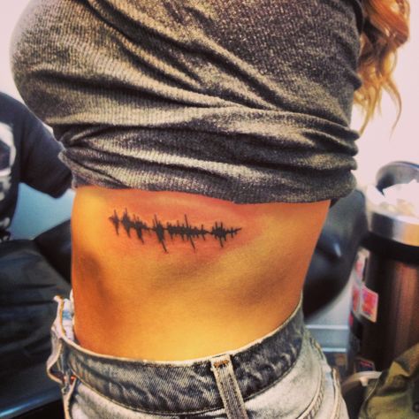 This is my second tattoo. It's a sound wave of my mother saying the words "no one will ever understand the strength of my love for you, after all, you're the only one who knows what my heart sounds like from the inside". Love having this on me whenever I go. #daughtertattoo #tattoo #soundwave Voice Recording Tattoo, Universal Sound Tattoo, Voice Memo Tattoo, Music Wave Tattoo, Sound Waves Tattoo, Spotify Sound Wave Tattoo, Soundwave Tattoo, Sound Wave Tattoo Ideas, Voice Tattoo Sound Waves