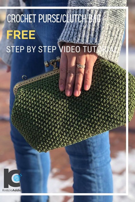 Free Crochet Clutch Purse Patterns, Crochet Clutch Bags Pattern, How To Crochet Purse, Clutch Crochet Pattern Free, Crochet Clutch Free Pattern, Clutch Purse Pattern, Crochet Clutch Pattern, Modern Haken, Clutch Bag Pattern