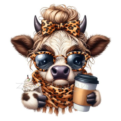 Cow Clip Art, Sublimation Coasters, Crown Pictures, Nice Tattoos, Funny Grandma, Leopard Print Bow, Funny Cow, Leopard Prints, Highland Cows