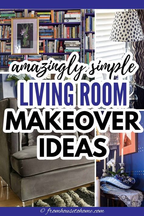 Easy Living Room Updates That Won't Break The Bank | Home Decor Ideas Installing Light Fixture, Bookshelf Lighting, Sewing Room Storage, Modern Contemporary Living Room, Interior Decorating Tips, Diy Ceiling, Living Room Update, Simple Living Room, Easy Living