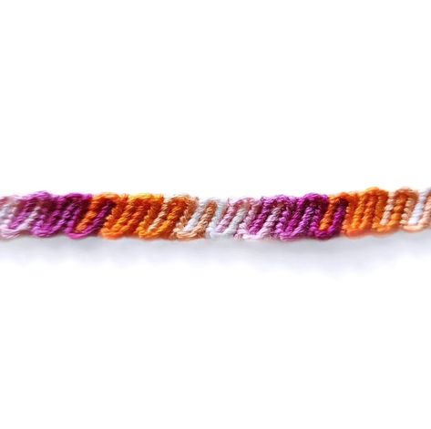 does anyone else find a new friendship bracelet design that they fall in love with and want to just make a million of them? I LOVE this wave bracelet pattern so much 😍 the colors of the lesbian flag blend so well together 🧡🤍🩷 #lesbianpositivity #lesbainpridesupport #lesbianflag #PrideMonth #handmadejewelry #handmadecrafts #friendship_bracelets #gayusa #lgbtq🌈 #lgbtfashion Wave Bracelet Pattern, Lesbian Bracelet, Lesbian Colors, Friendship Bracelets Designs, Wave Bracelet, Bracelets Patterns, Lesbian Flag, Diy Bracelets Patterns, New Friendship