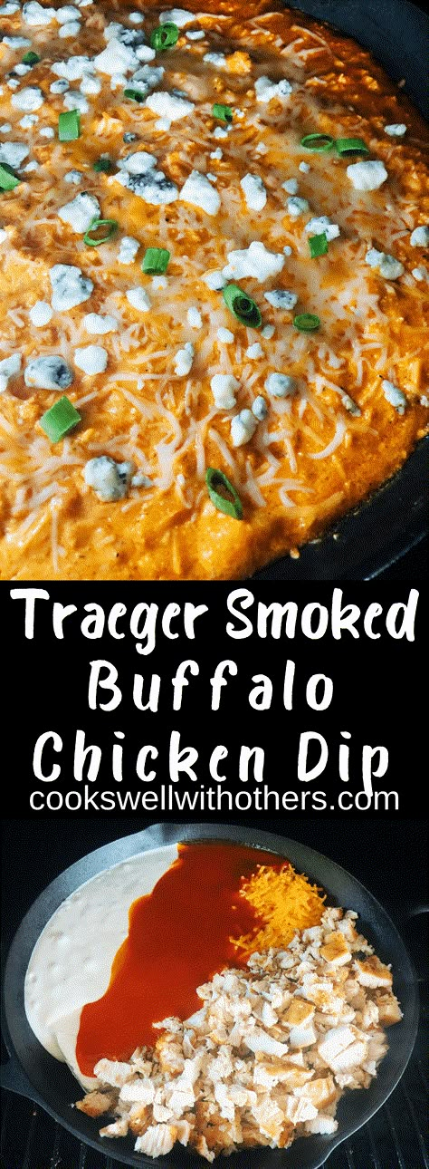 Smoked Buffalo Chicken, Buffalo Chicken Dip Easy Recipes, Traeger Cooking, Pellet Smoker Recipes, Traeger Grill Recipes, Buffalo Chicken Dip Easy, Buffalo Chicken Dip Recipe, Pellet Grill Recipes, Traeger Recipes