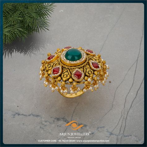 Gold Panja For Hand, Big Finger Rings, Wedding Rings For Bride, Rings For Bride, Kundan Rings, Jay Swaminarayan, Big Finger, Temple Jewellery Earrings, Big Wedding Rings